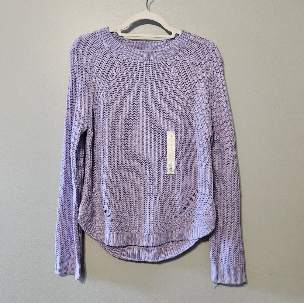 SO Women's Lilac Crew Neck Sweater - Picture 2 of 5